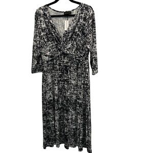 Lane Bryant Navy and White Midi Dress size 14/16 NWT